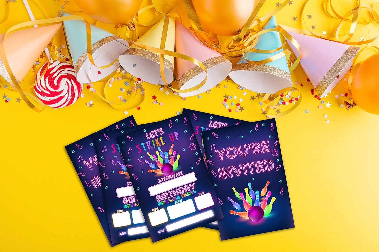 Lets Strike Up Bowling Birthday Invitations 20 Set