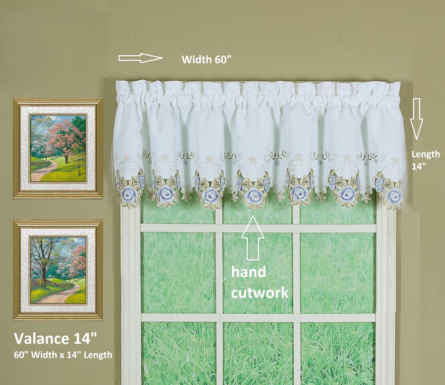 Todays Curtain Verona Reverse Embroidery Valance 14 In