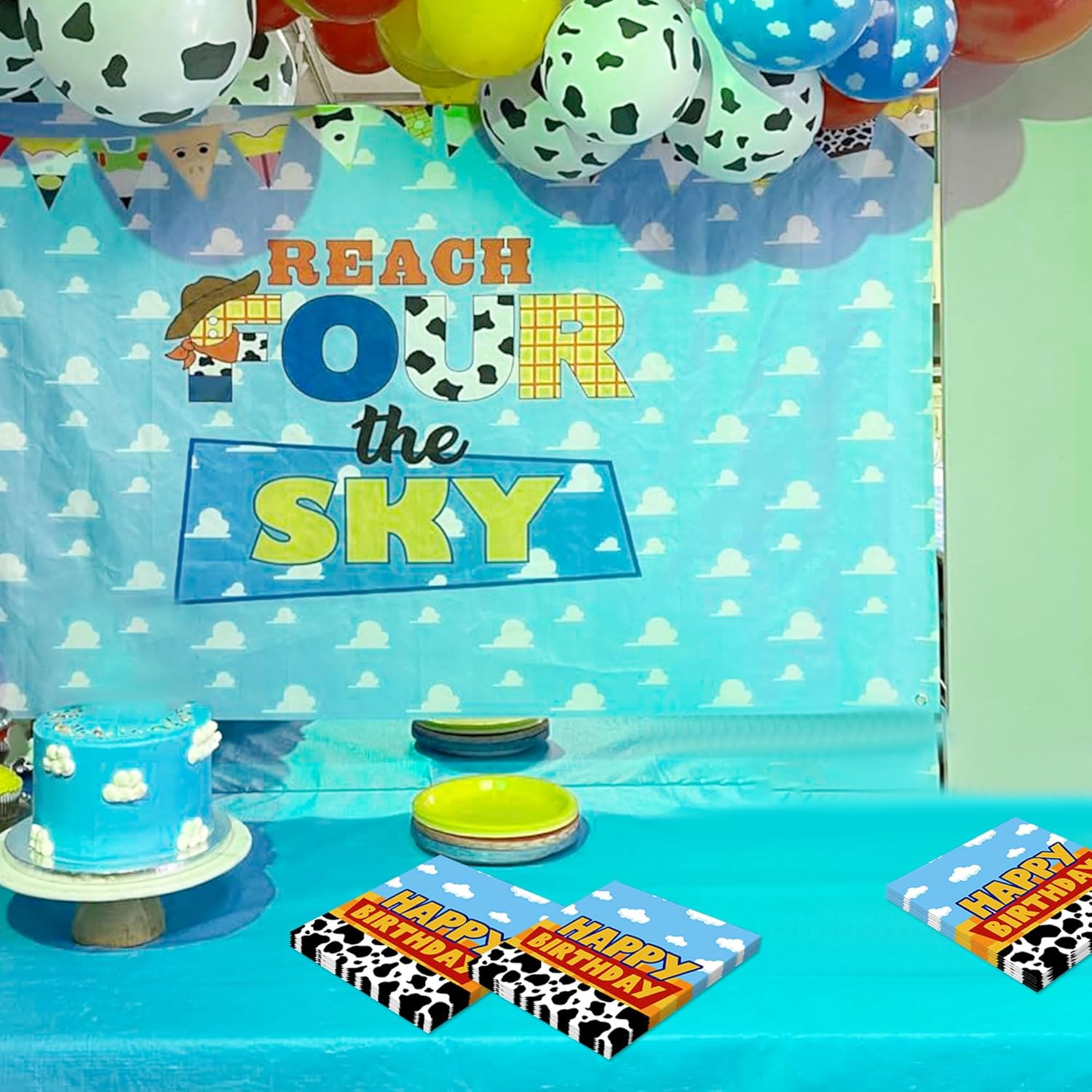 40pcs Cartoon Birthday Party Napkins with Cute Designs