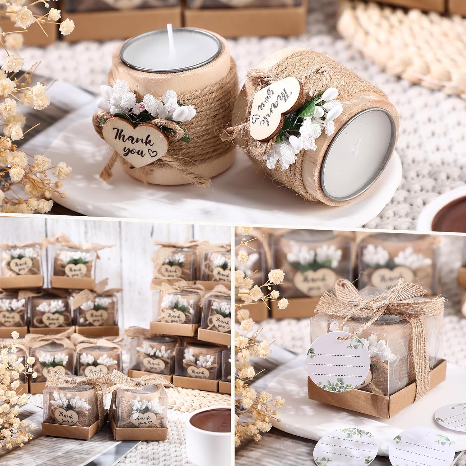 Retisee Wood Candle Holders for Wedding Baby Shower