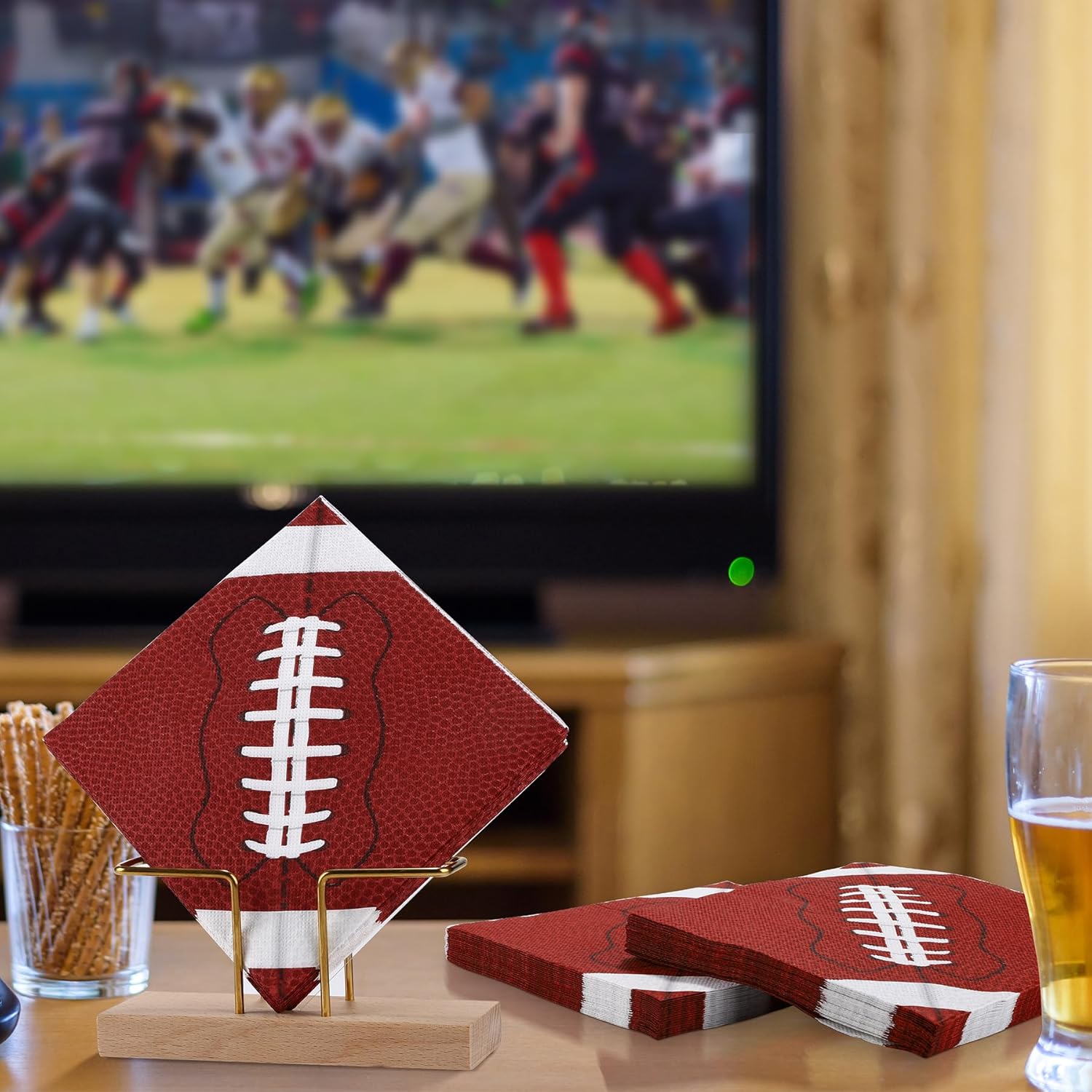 Aodaer Football Themed Napkins 48 Piece Set 13x13 Inches