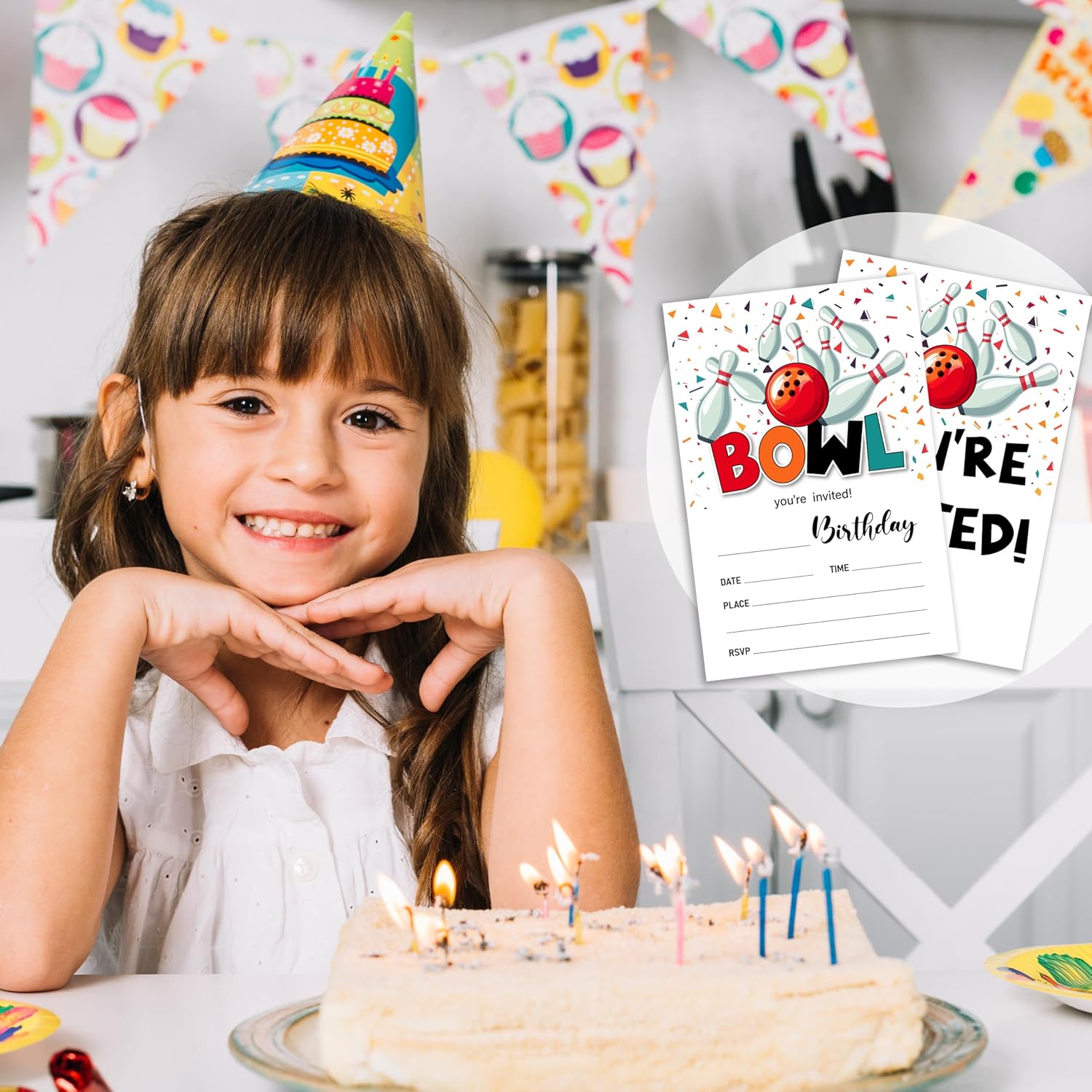 Bowling Theme Birthday Invites for Boys and Girls