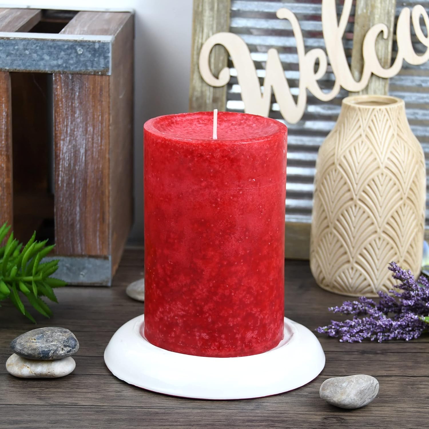 6 Inch Apple Crisp Scented Pillar Candle 1