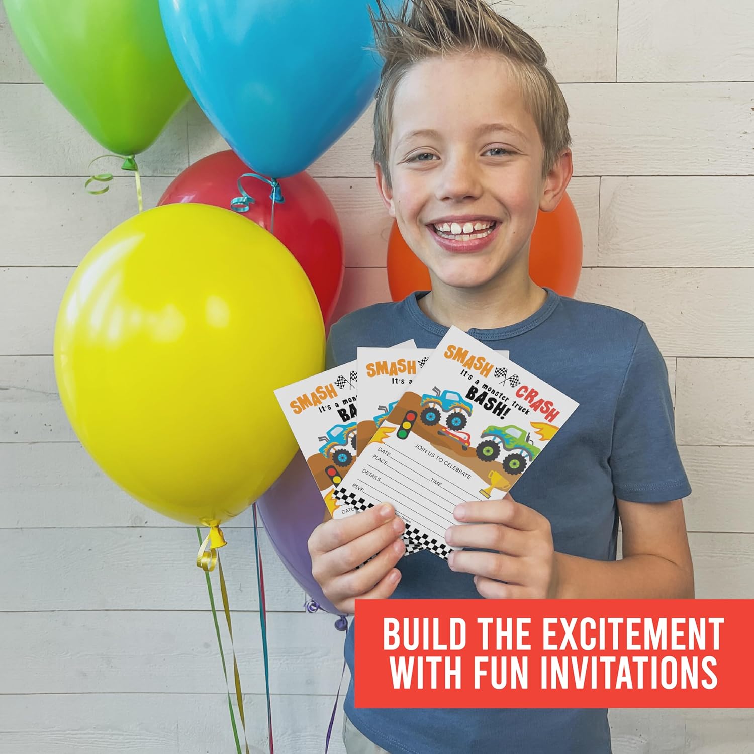 Hadley Designs 15 Monster Truck Birthday Invitations for Boys 1