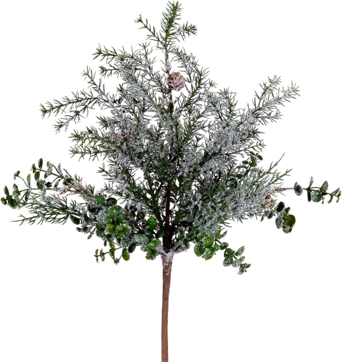 Vickerman 20 Inch Artificial Green Snow Cedar and Eucalyptus Bush