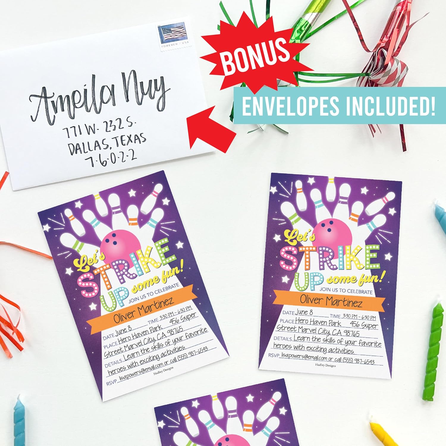 Hadley Designs 15 Birthday Invitations for Boys and Girls