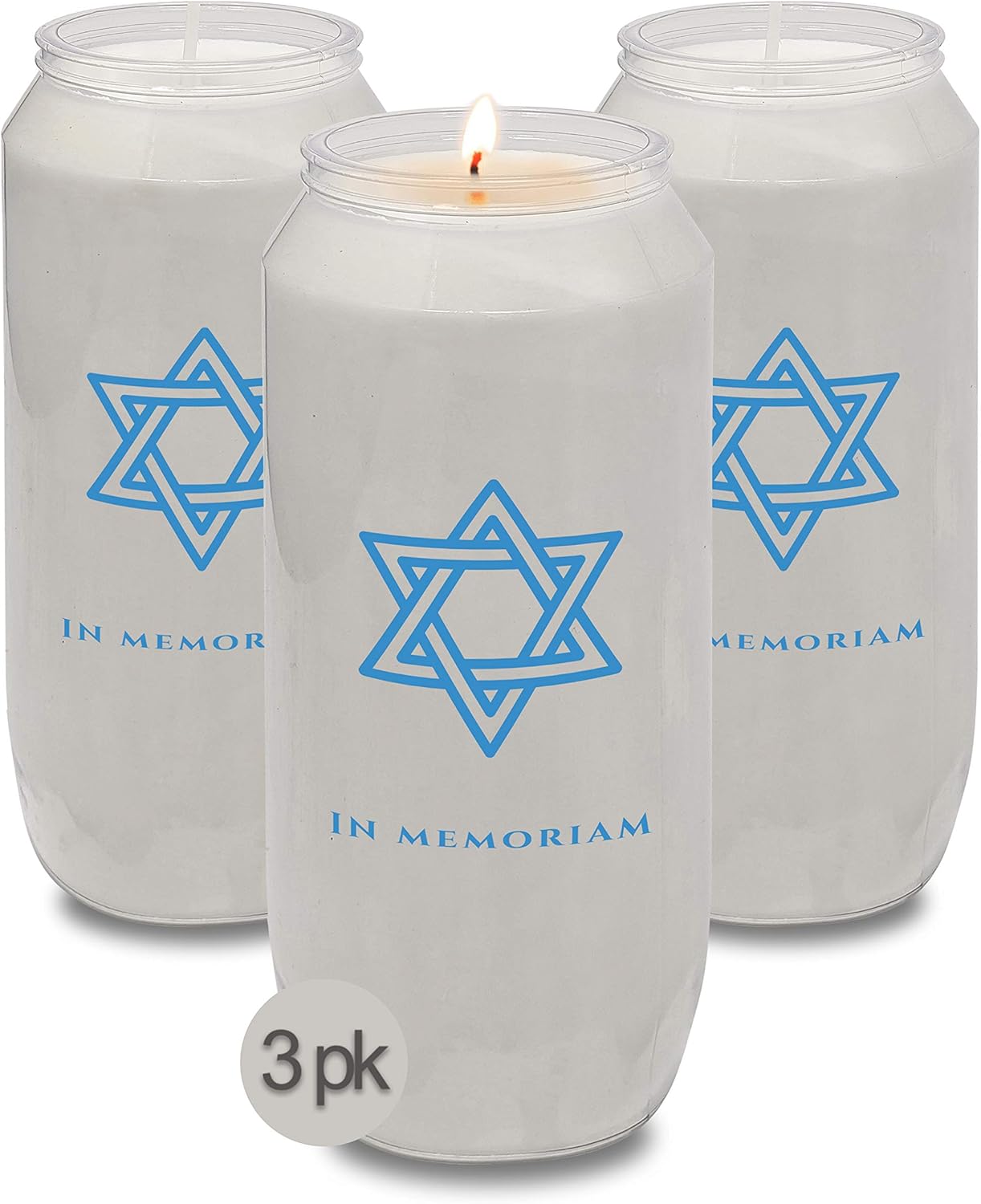 Yahrzeit Memorial Candles 7-Day Burn 3 Pack