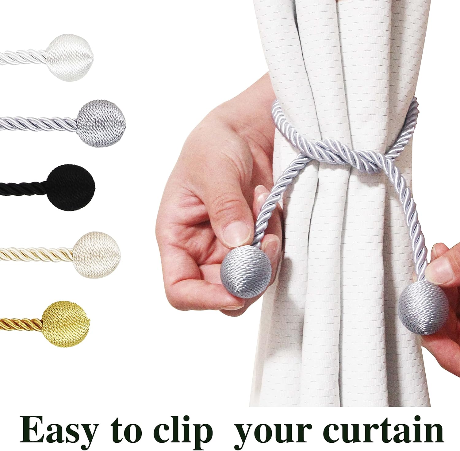 Nieffeiy Modern Grey Curtain Tiebacks Outdoor Elegant