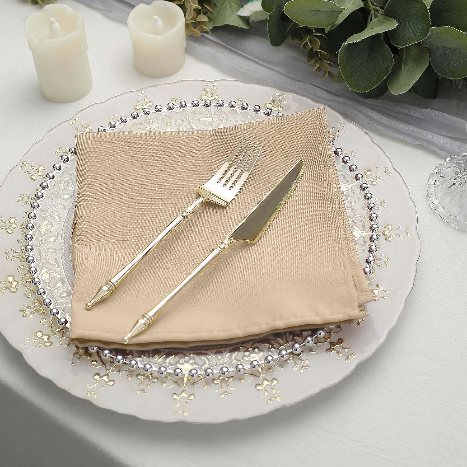 50 pcs 17 Inch Nude Napkins for Wedding Events