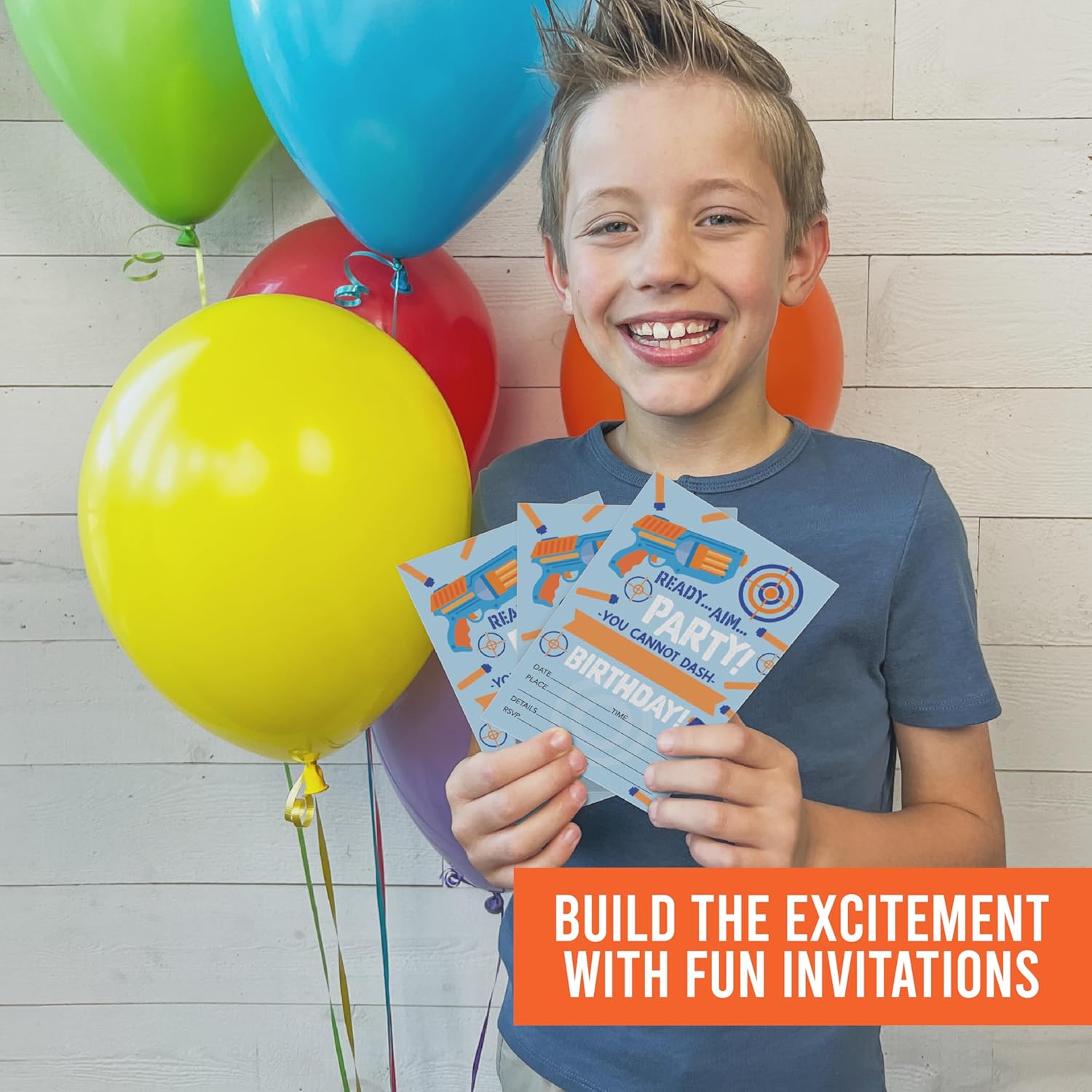 Hadley Designs Dart War Birthday Invitations for Boys