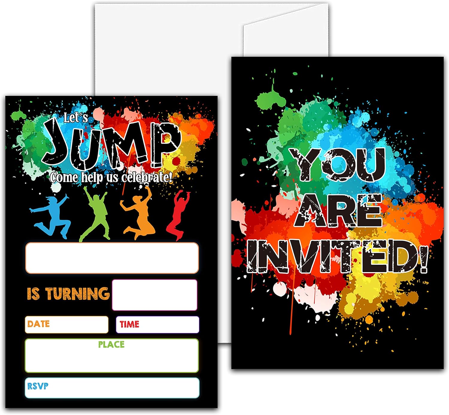 Trampoline Birthday Party Invitation Set