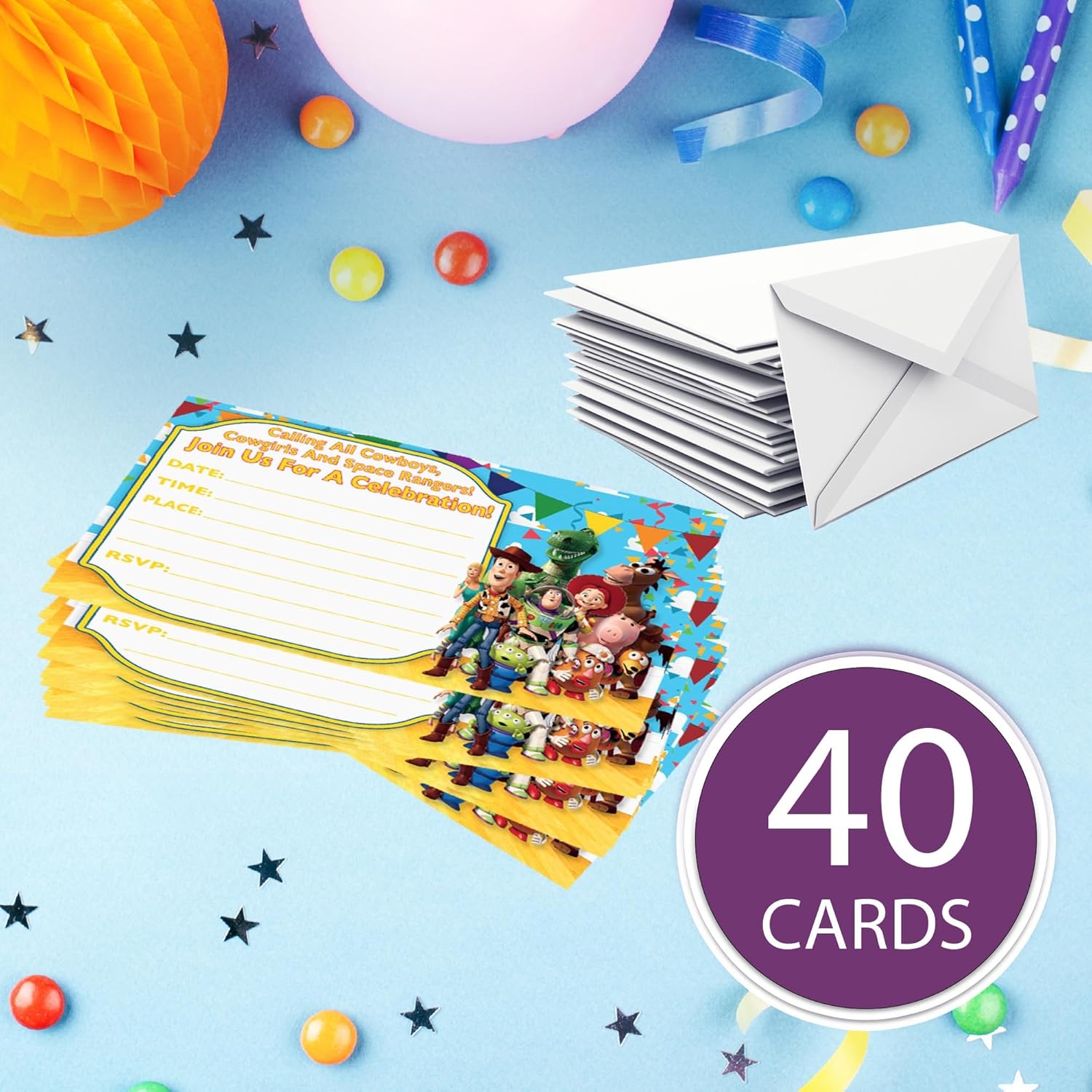Set of 40 Classic Story Themed Birthday Invites