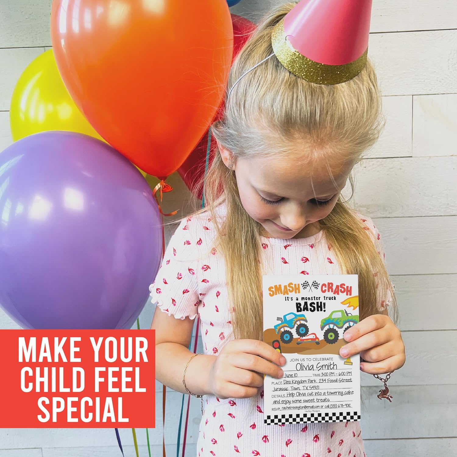 Hadley Designs 15 Monster Truck Birthday Invitations for Boys 1