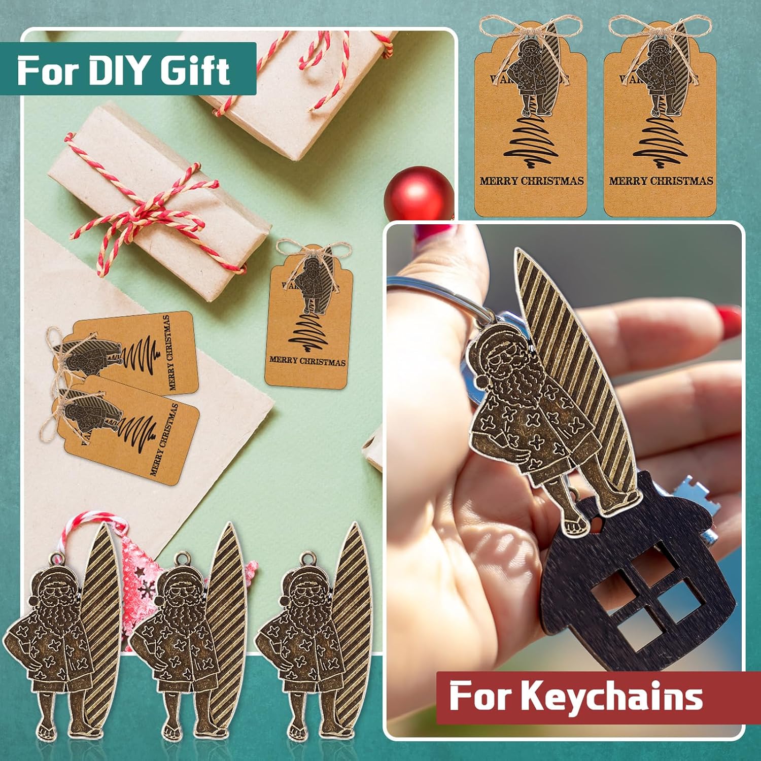 Suncalla 20 Sets Summer Christmas Keychain Decorations