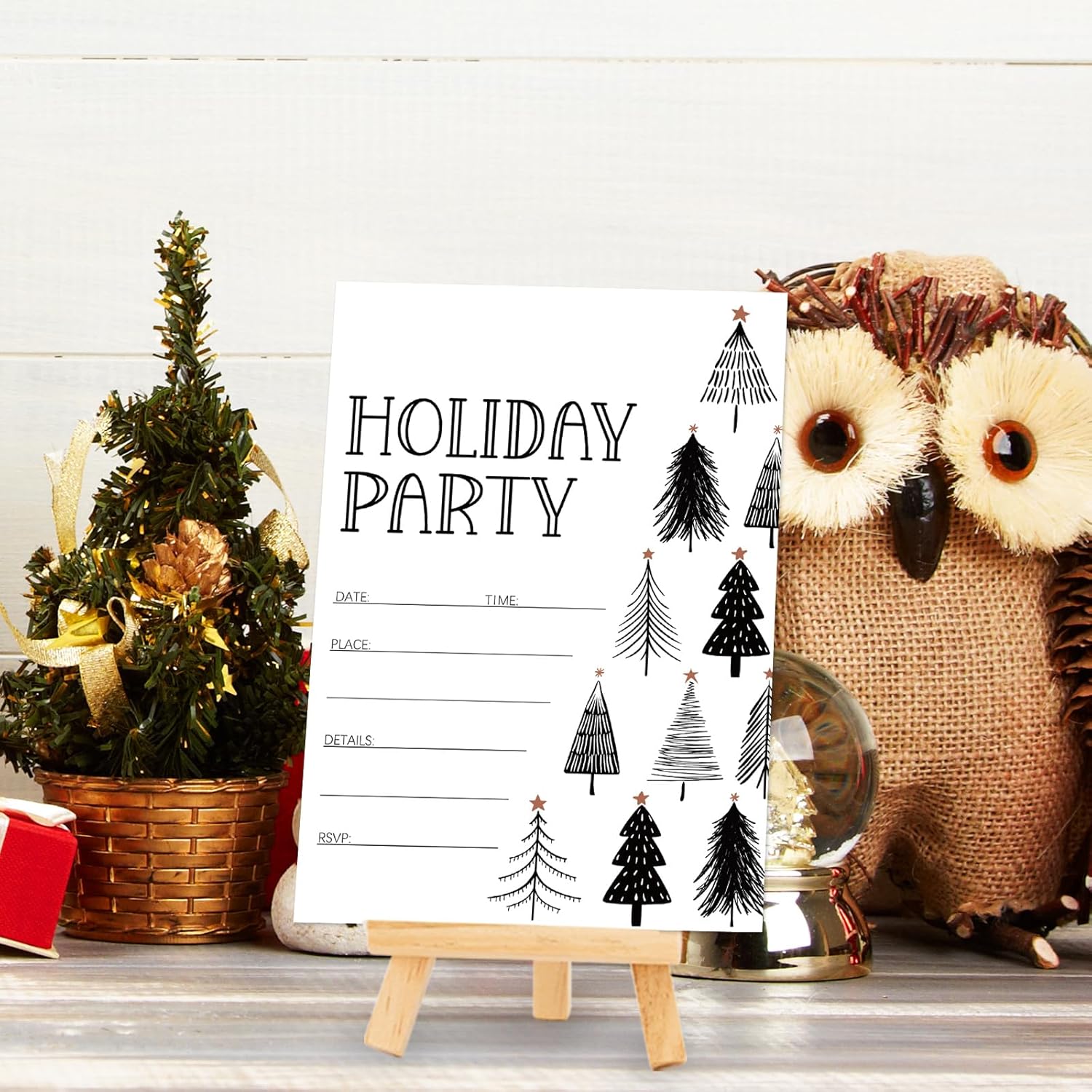 Whaline Christmas Invitations 20-Pack with Envelopes and Stickers