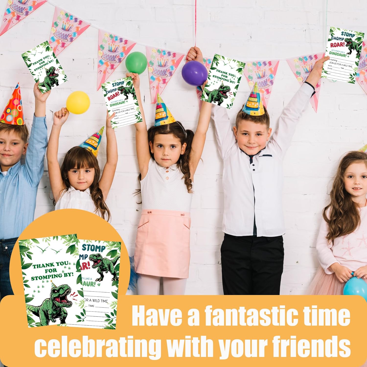 VIVORA Dinosaur Party Invitation Cards Set of 30