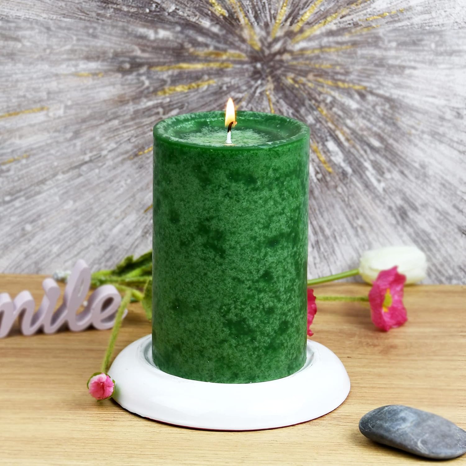 Jeco 6 Inch Holiday Forest Scented Pillar Candle