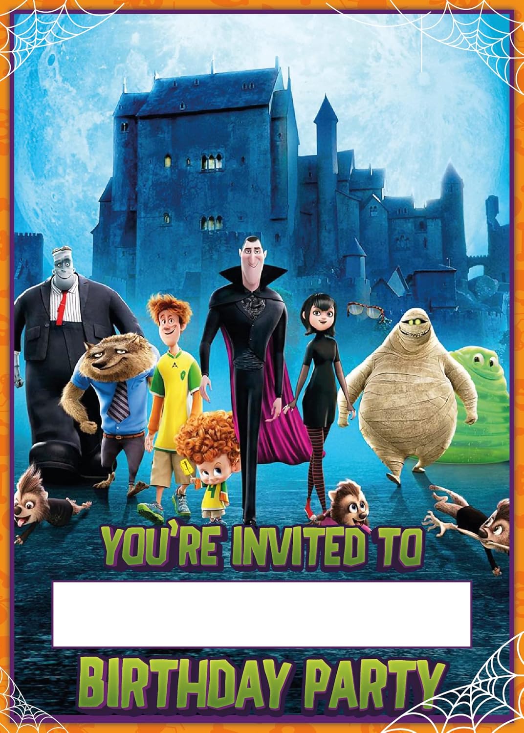 Set of 20 Hotel Monsters Birthday Invites with Envelopes