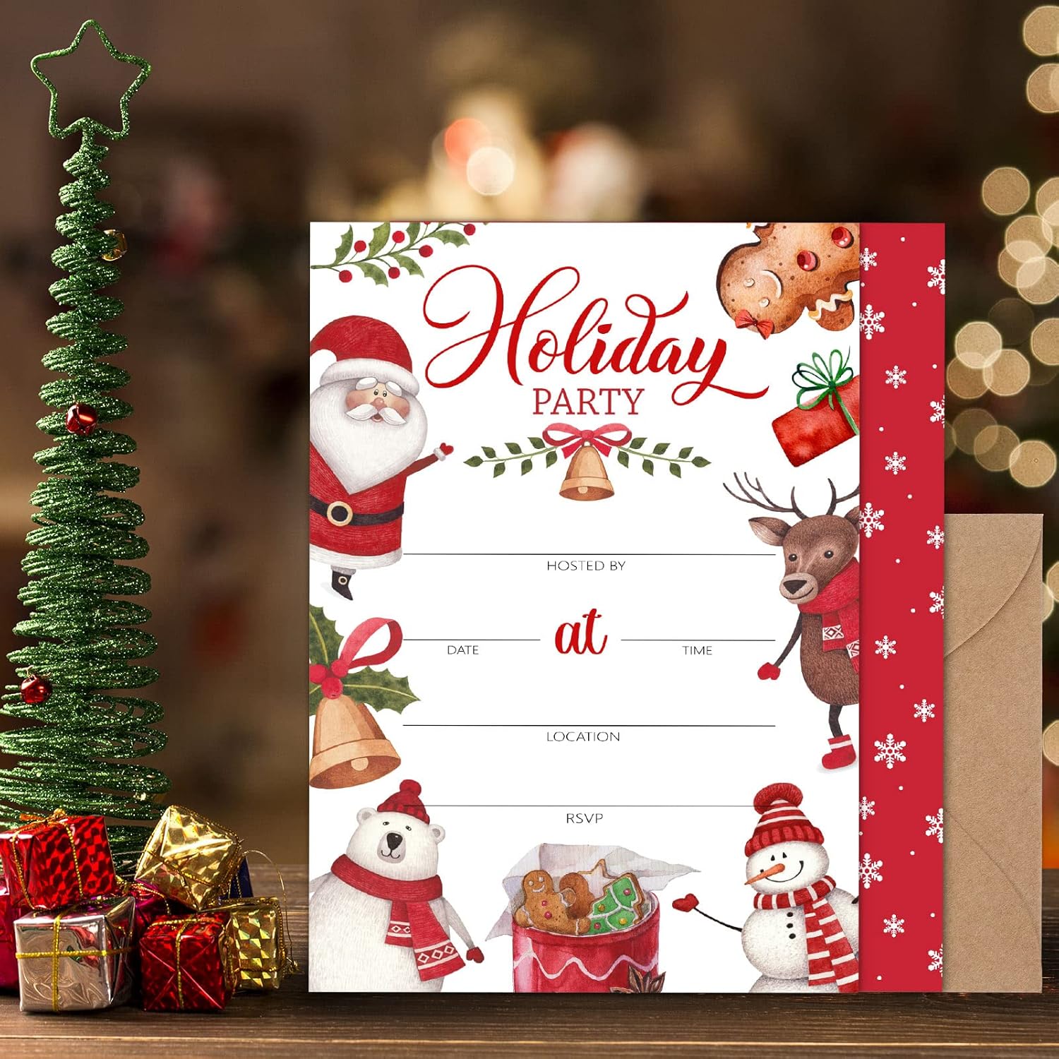 Whaline Christmas Party Invitations 25 Pack