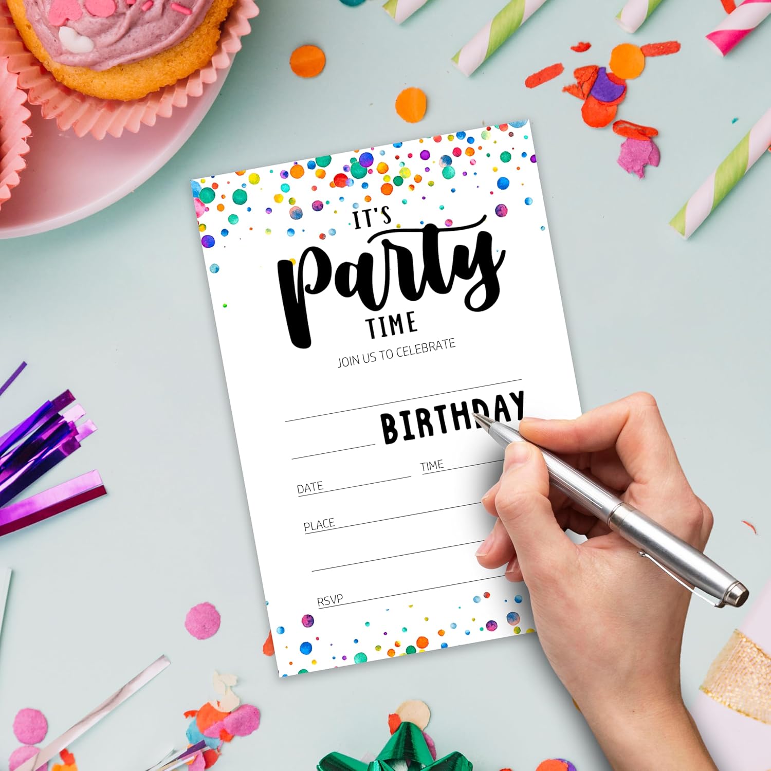 Its Party Time Birthday Invitation Cards with Envelopes Pack of 20