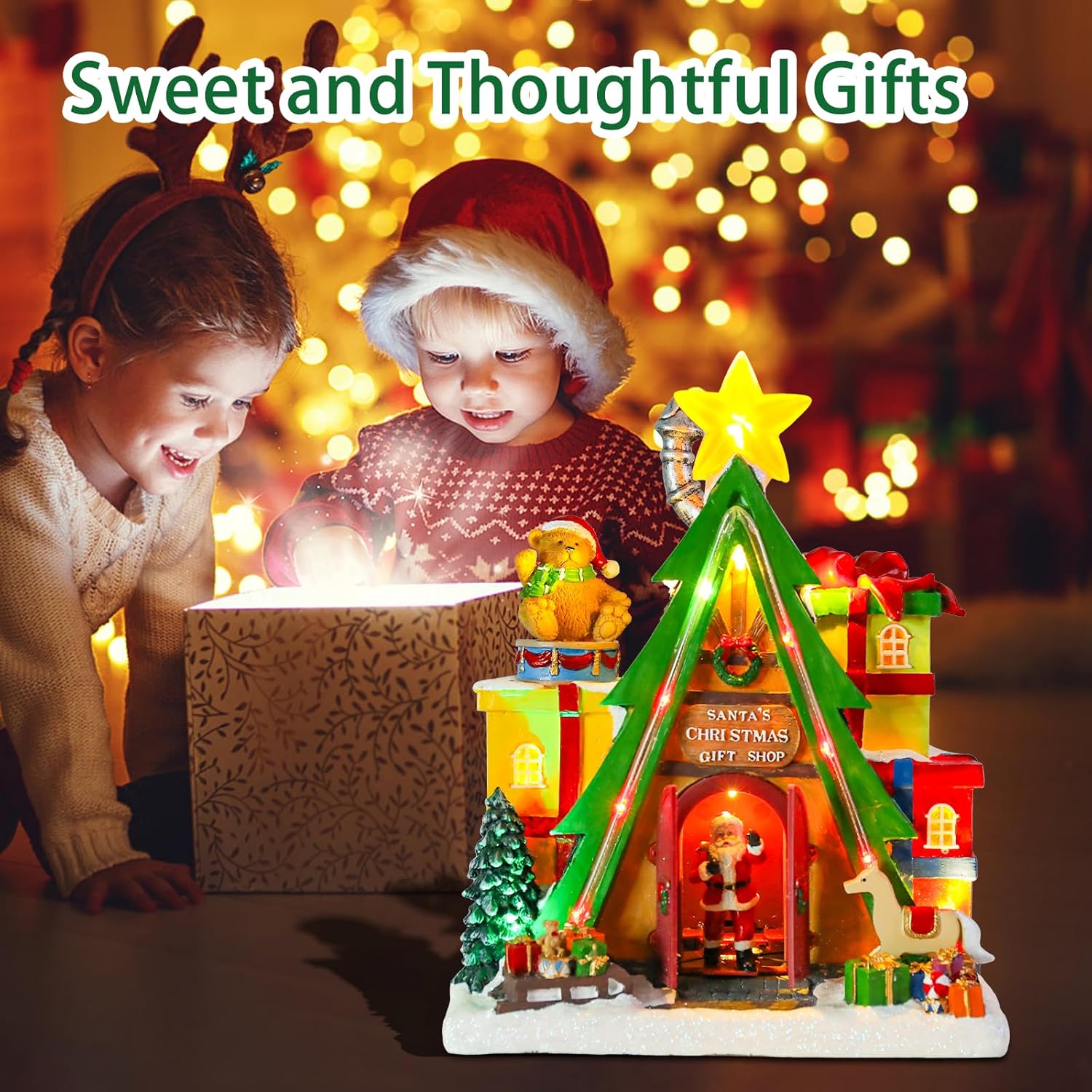 Dream Garden Animated Santa House with LED Lights