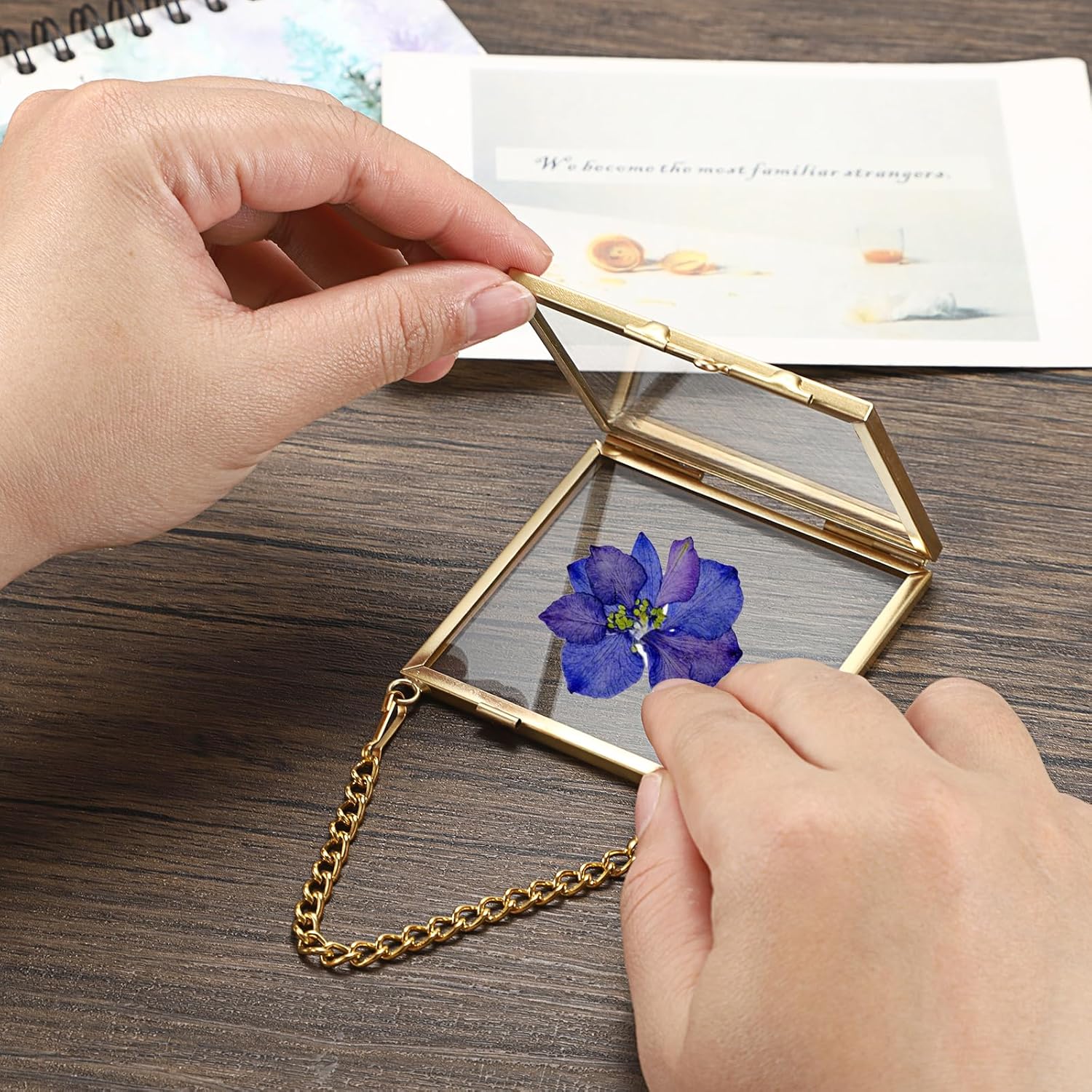 4 Pack Mini Brass Frame for Pressed Flowers Art Display