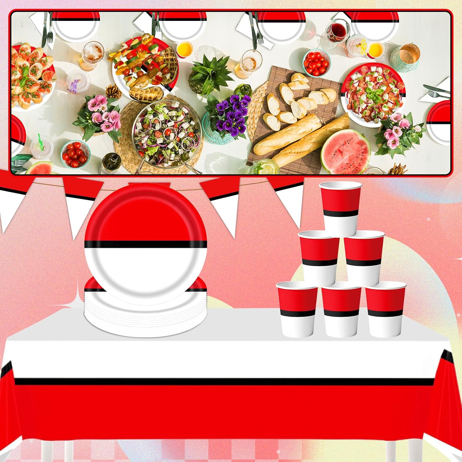 76 Pcs Cartoon Animation Birthday Party Supplies Plates