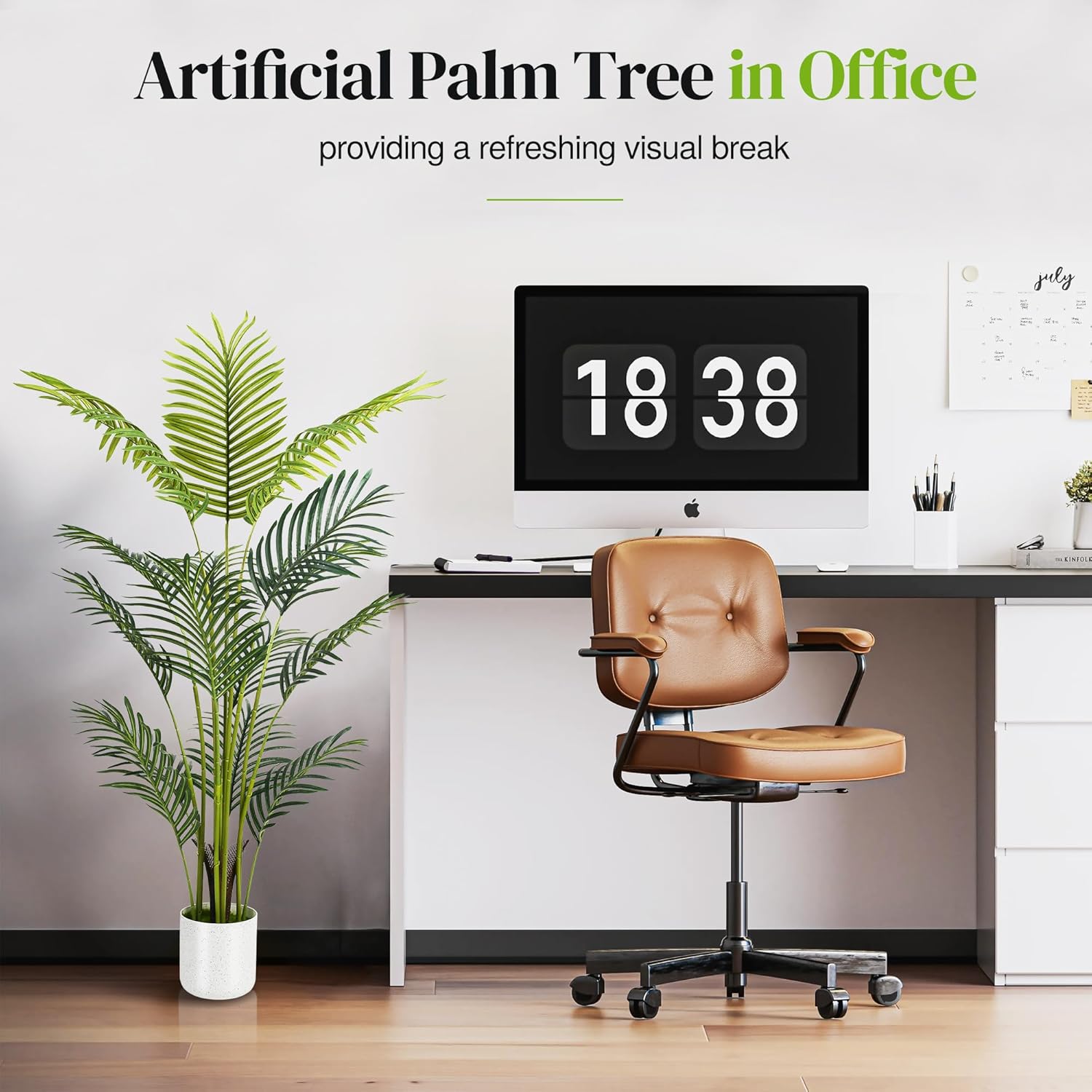 Artificial Palm Tree 4FT 2 Pack with White Planter