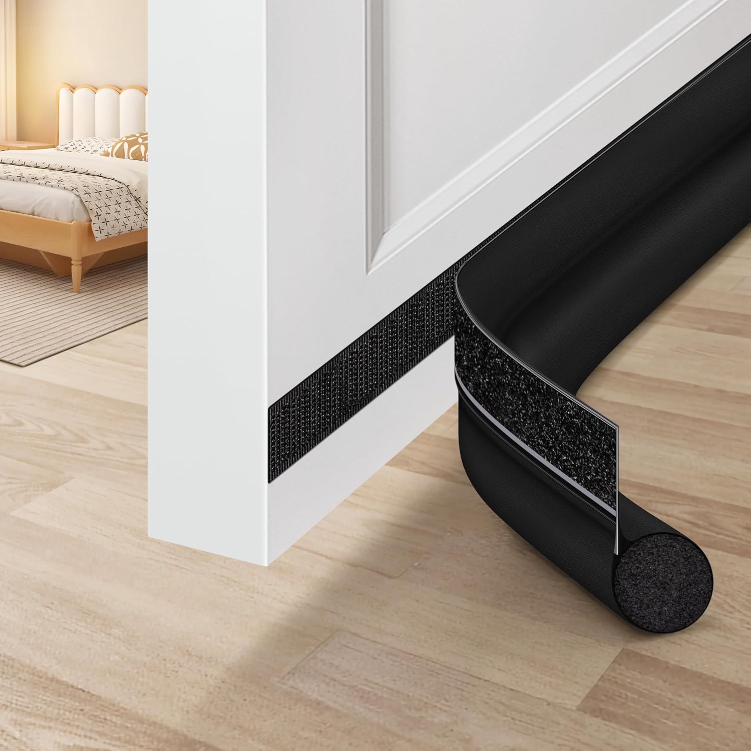 MAXTID Door Draft Stopper 36 Inch Black Adjustable Draft Blocker