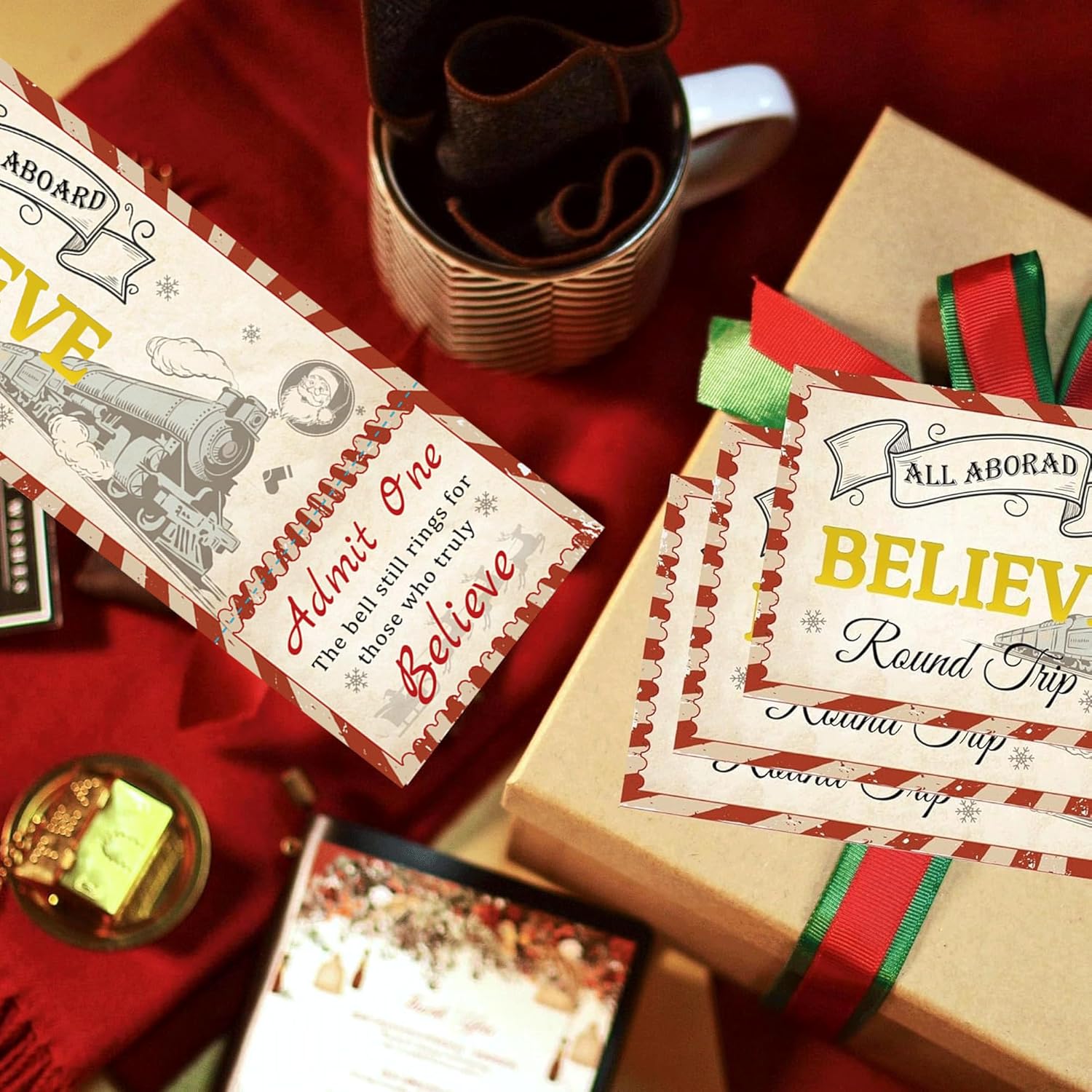 Wootile Christmas Train Ticket Invitations 25 Pcs