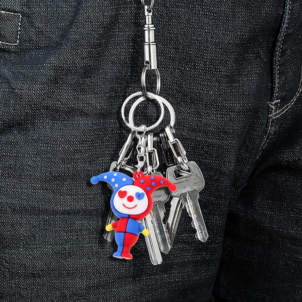 Operitacx 12 Pack Clown Keychain Pendants