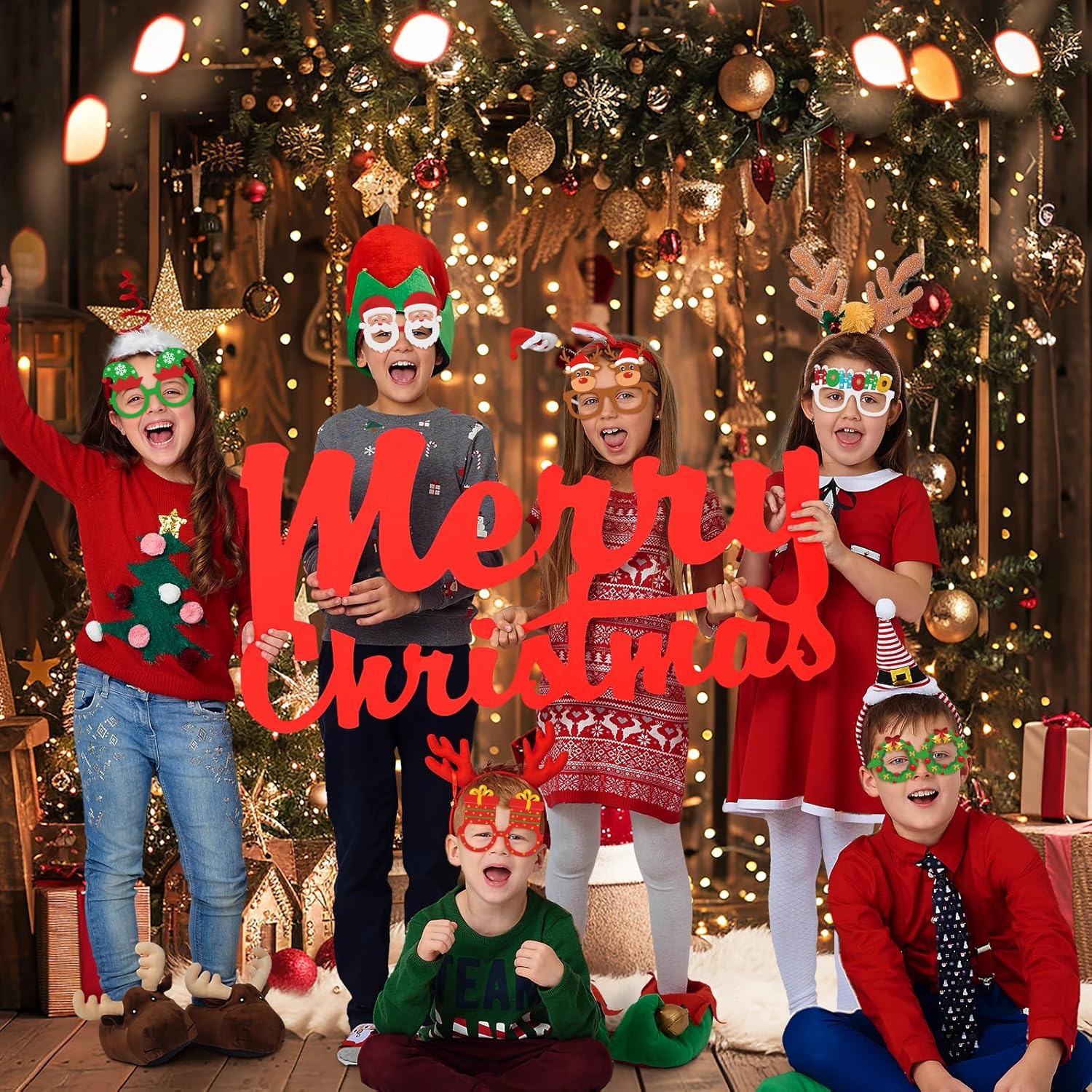12Pcs Christmas Glasses for Kids and Adults