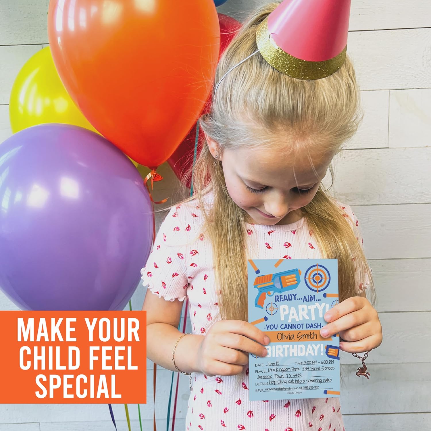 Hadley Designs Dart War Birthday Invitations for Boys