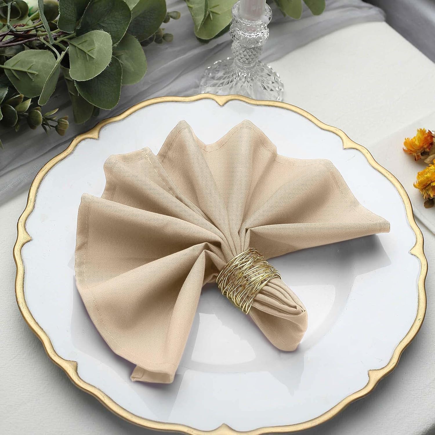 50 pcs 17 Inch Nude Napkins for Wedding Events
