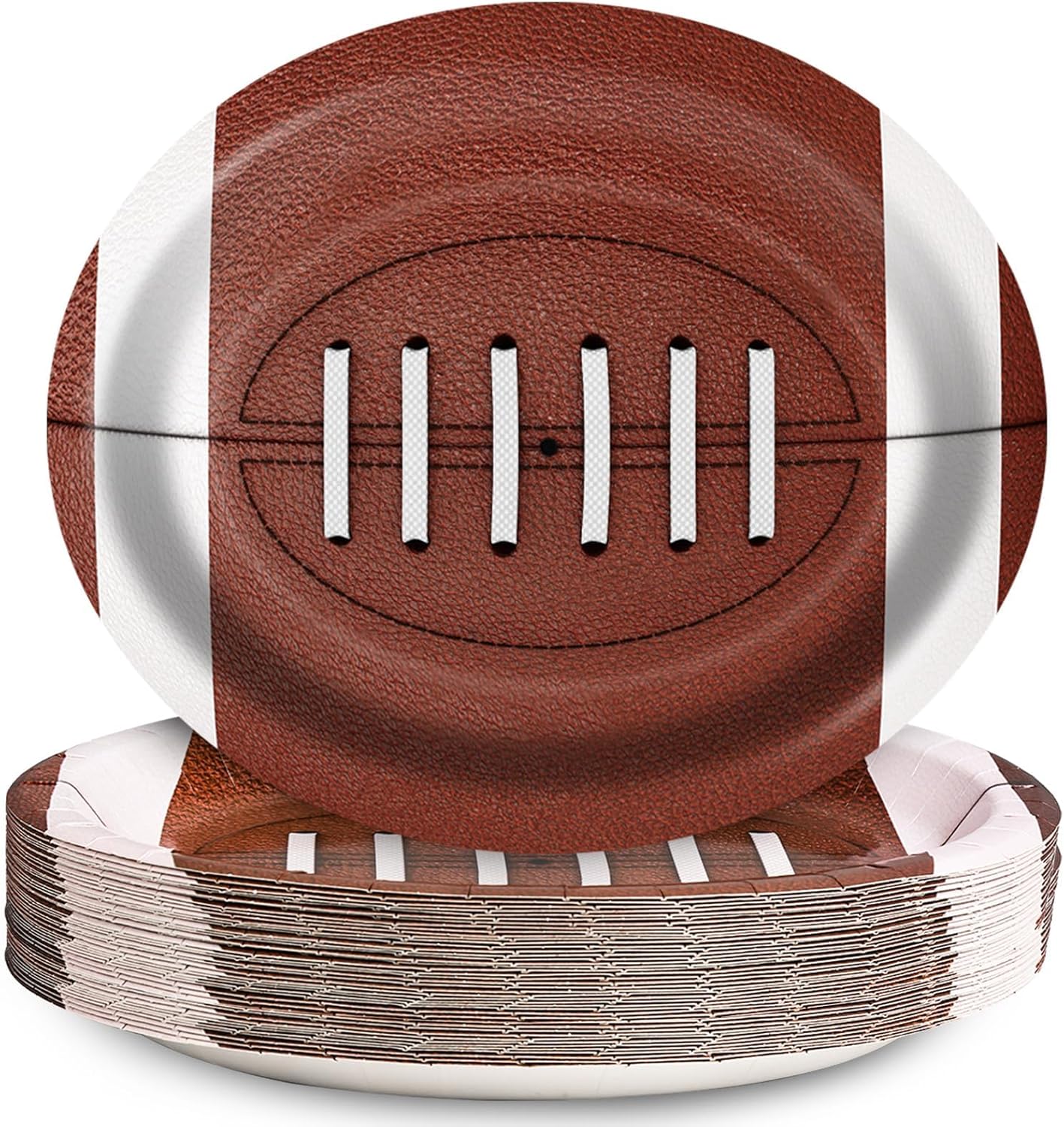 Football Oval Paper Plates 10 x 12 50Pcs Set