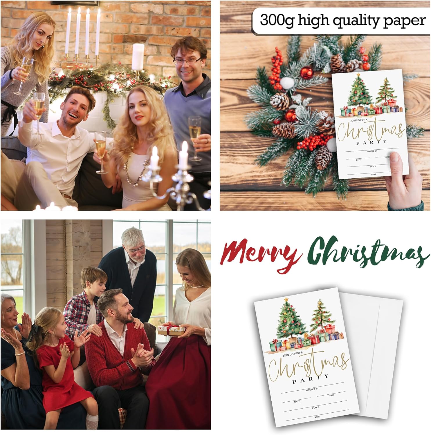 5 X 7 Christmas Party Invitations With Envelopes