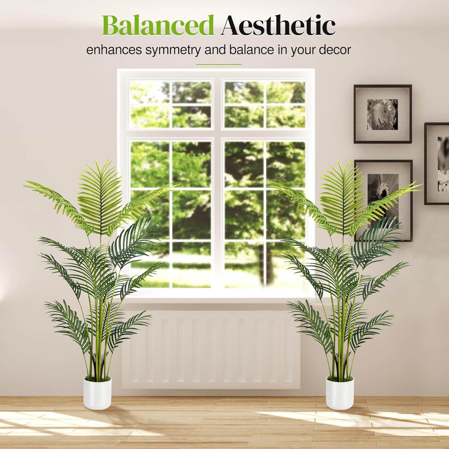 Artificial Palm Tree 4FT 2 Pack with White Planter