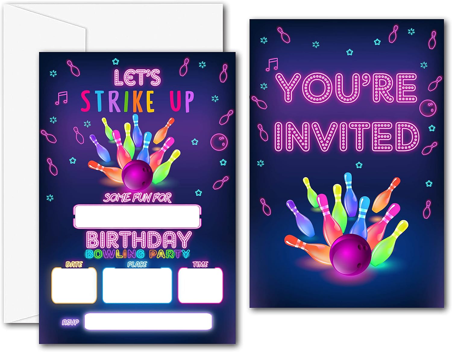 Lets Strike Up Bowling Birthday Invitations 20 Set