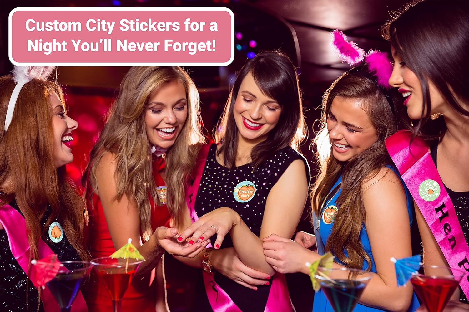 ELLOPI 12Pc Glossy Savannah Bachelorette Stickers