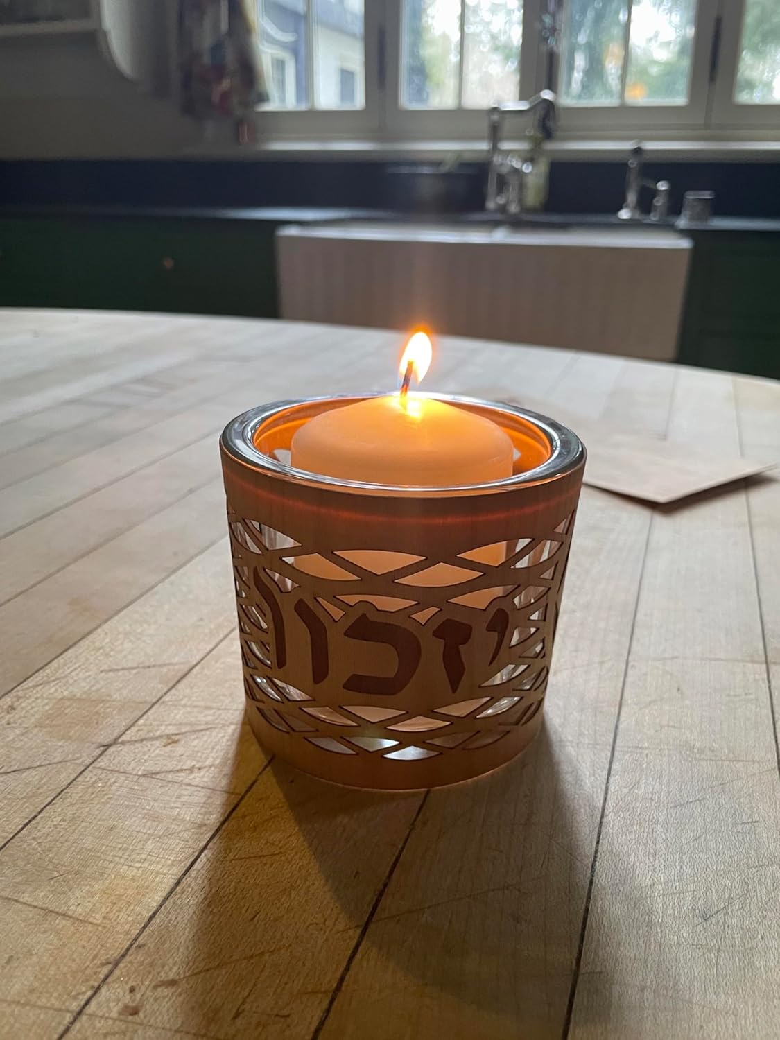 Yahrzeit Candle Holder with Star of David Design