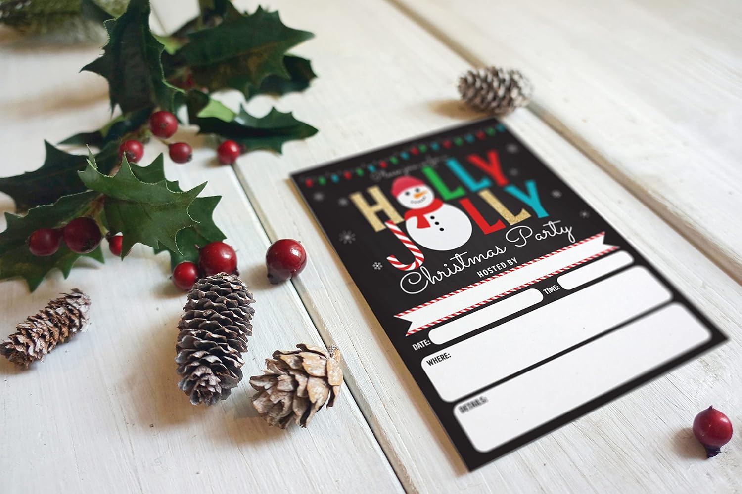 Holly Jolly Snowman Christmas Party Invite Set