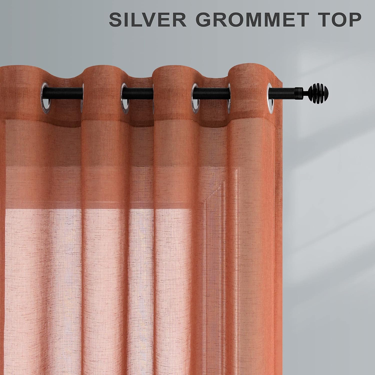 Terracotta Curtains 84 Inches Long 2 Panels Burnt Orange