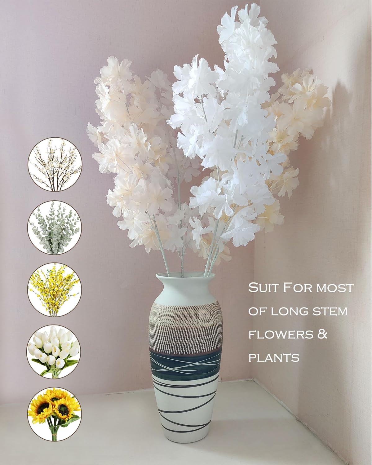 Ceramic Rustic Farmhouse Vase 126 Inches Tall