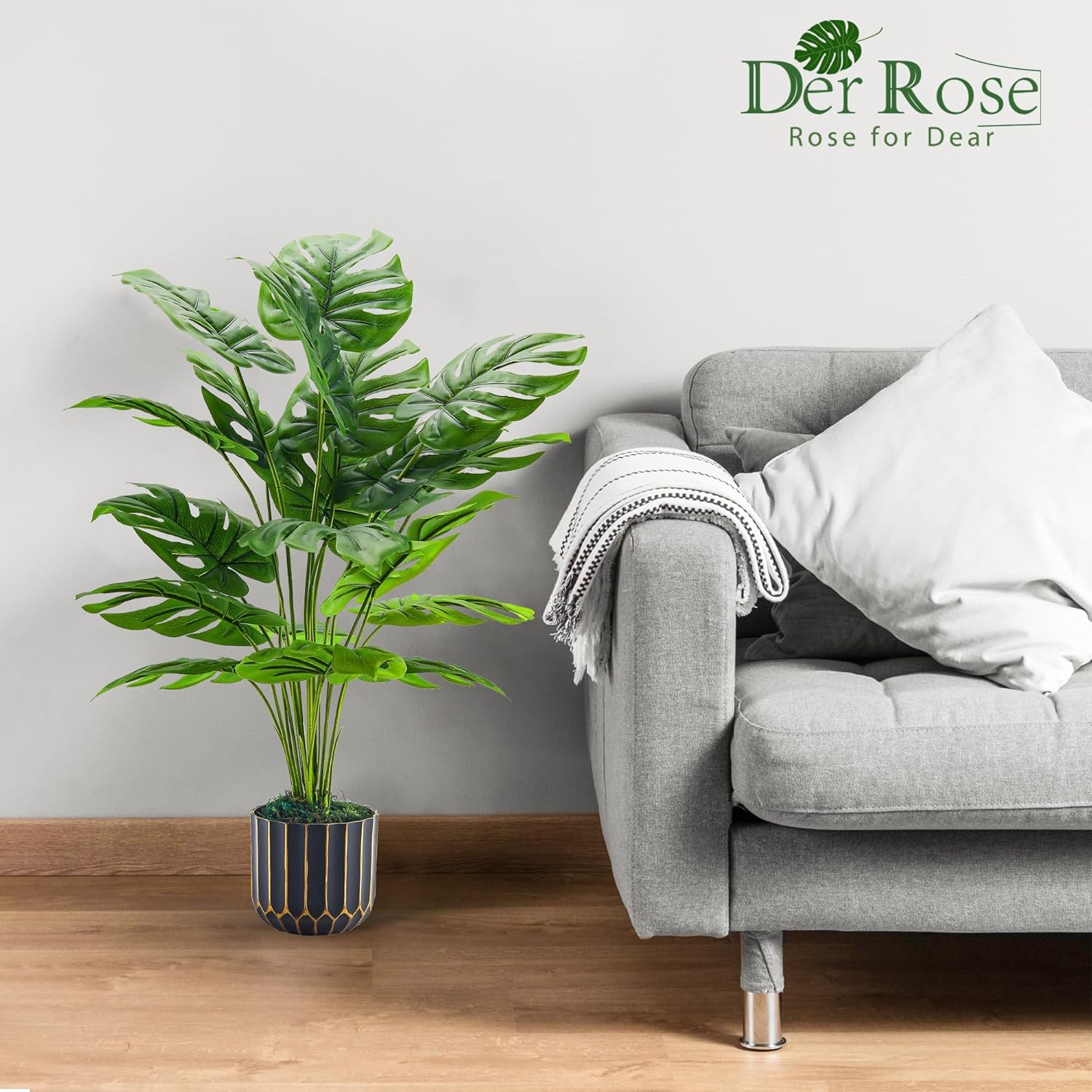 Der Rose Tall Artificial Monstera Plants 28 Indoor Decor