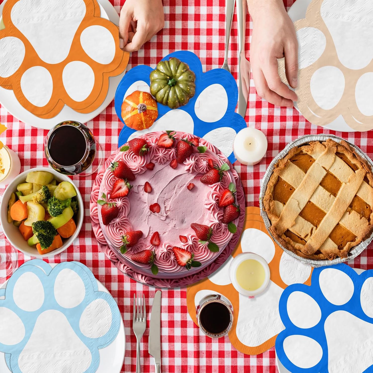 Blue Dog 40-Pcs Paw Napkins - Birthday Party Set