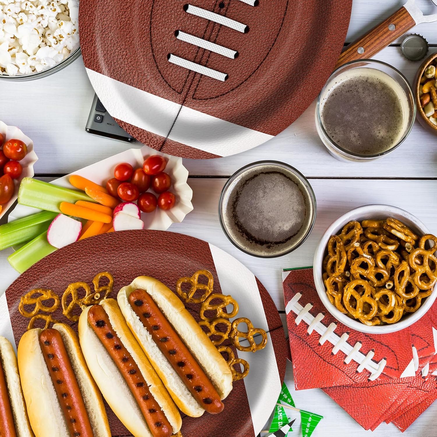 Football Oval Paper Plates 10 x 12 50Pcs Set