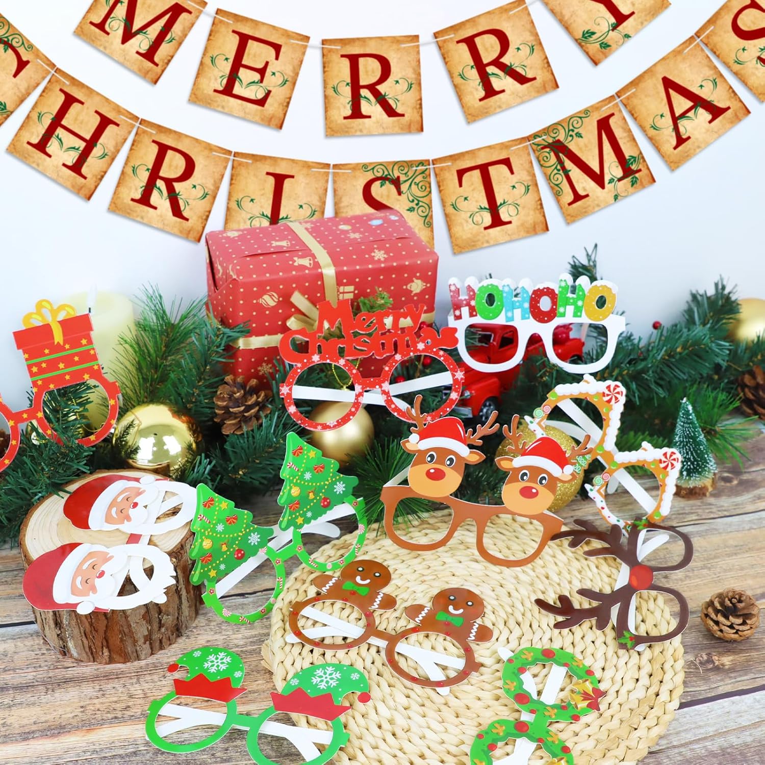 12Pcs Christmas Glasses for Kids and Adults