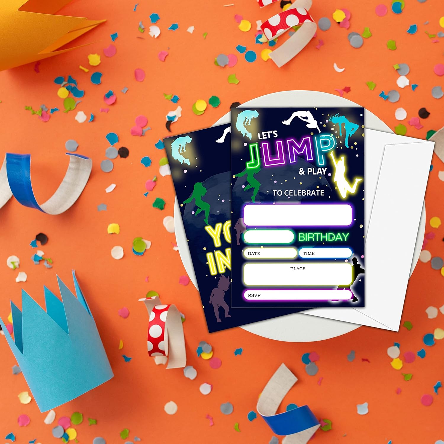 Trampoline Park Birthday Party Invitation Cards For Teens Kids Parties