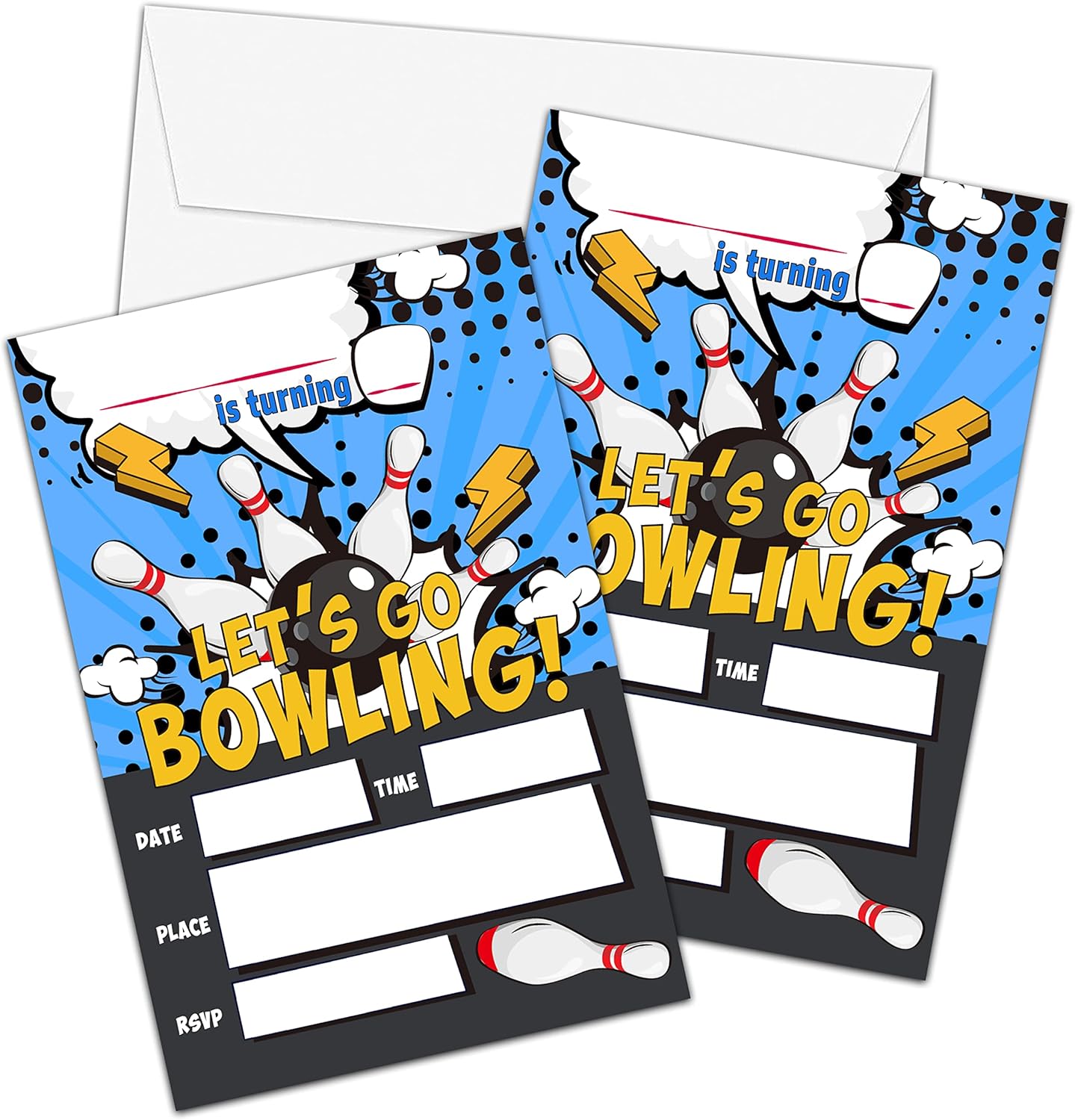ZIIUFRN Bowling Birthday Invitations 4x6 20 Sets