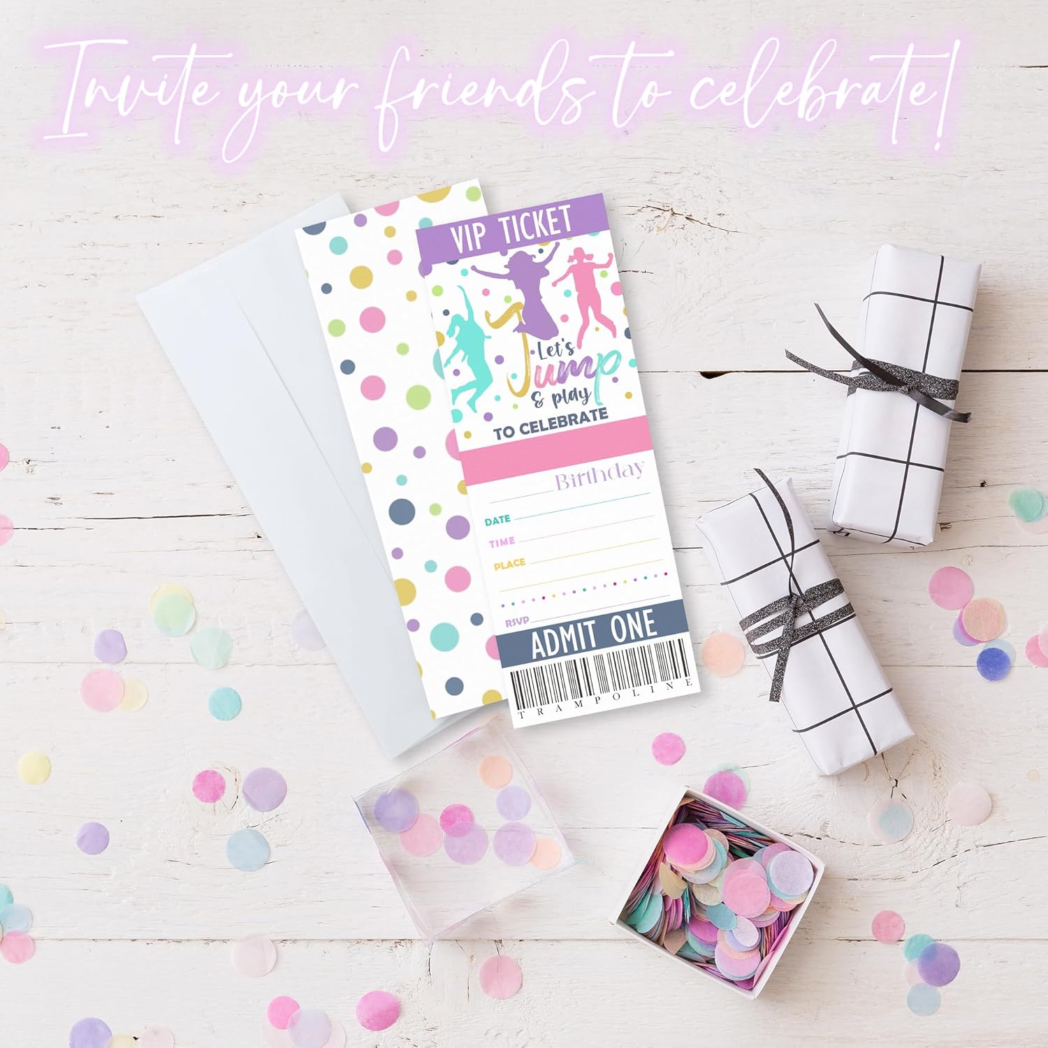 Lets Jump Play Birthday Invitations 20 Pcs
